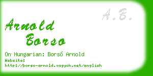 arnold borso business card